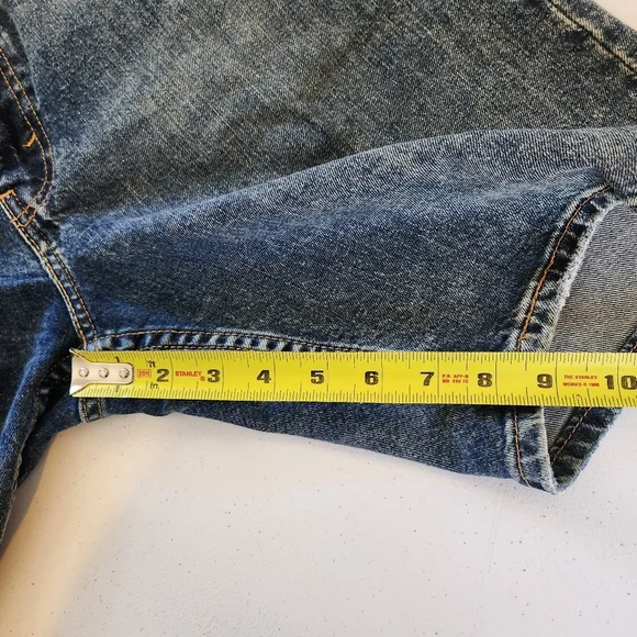 Levis 412 Men’s Size 38 9" Denim Jean Shorts Blue Medium Wash Stretch Festival - Picture 8 of 9